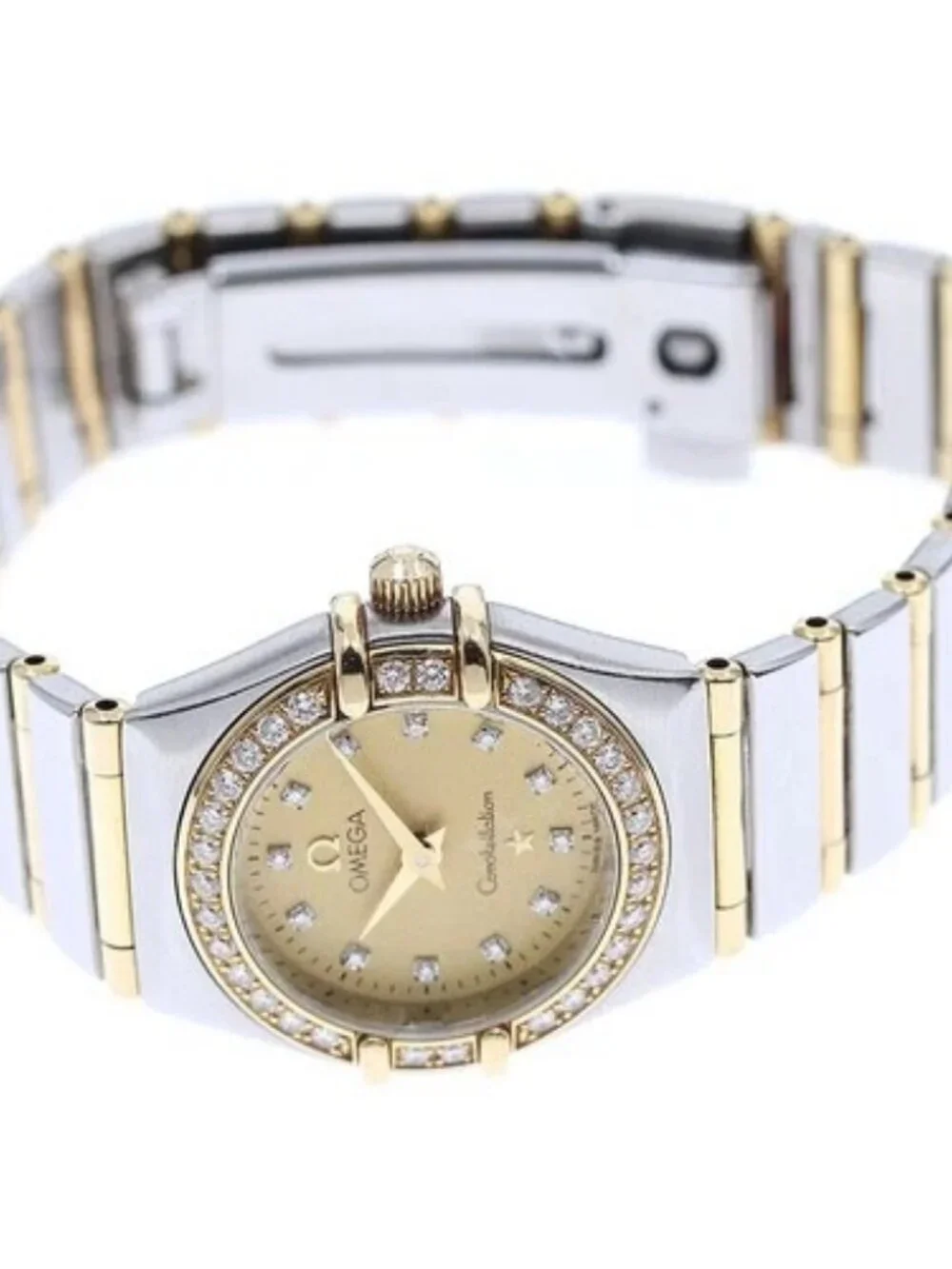 OMEGA Constellation 1267.15 Diamond bezel gold Dial Quartz Ladies Watch_968798